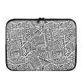 Grey And White Aztec Pattern Print Laptop Sleeve