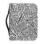 Grey And White Aztec Pattern Print Leather Bible Cover