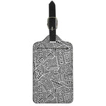Grey And White Aztec Pattern Print Luggage Tag