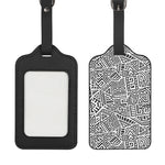 Grey And White Aztec Pattern Print Luggage Tag