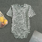 Grey And White Aztec Pattern Print Men's Bodysuit
