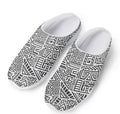 Grey And White Aztec Pattern Print Mesh Casual Shoes