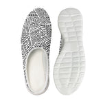 Grey And White Aztec Pattern Print Mesh Casual Shoes