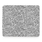 Grey And White Aztec Pattern Print Mouse Pad
