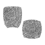 Grey And White Aztec Pattern Print Office Chair Cover