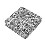 Grey And White Aztec Pattern Print Outdoor Seat Cushion Cover