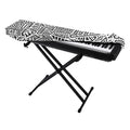 Grey And White Aztec Pattern Print Piano Keyboard Cover