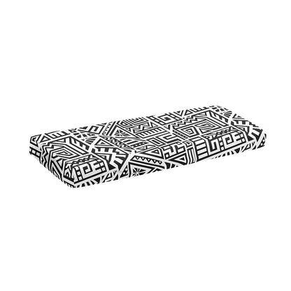 Grey And White Aztec Pattern Print Piano Keyboard Cover