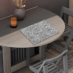 Grey And White Aztec Pattern Print Placemat