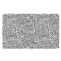 Grey And White Aztec Pattern Print Polyester Doormat