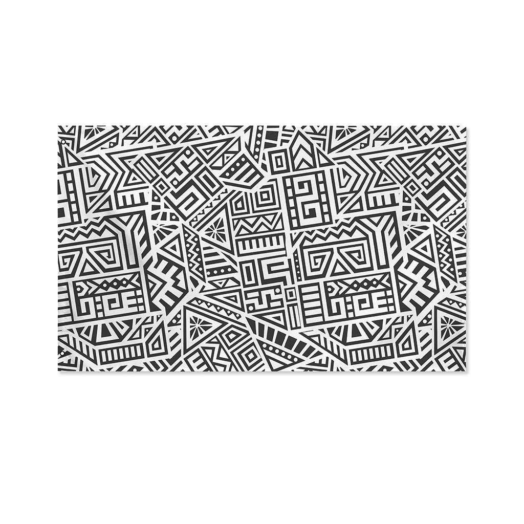 Grey And White Aztec Pattern Print Polyester Flag