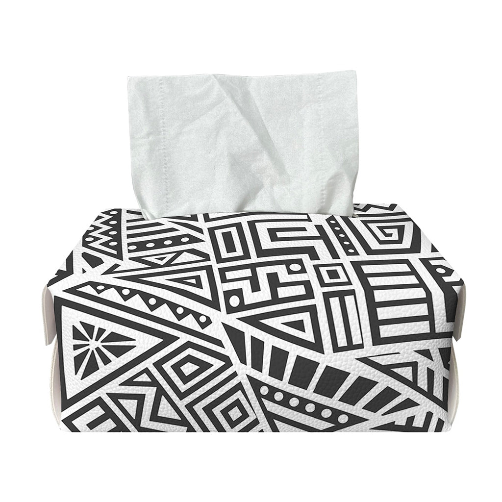 Grey And White Aztec Pattern Print Rectangle Tissue Box Cover