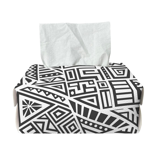 Grey And White Aztec Pattern Print Rectangle Tissue Box Cover
