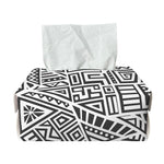 Grey And White Aztec Pattern Print Rectangle Tissue Box Cover