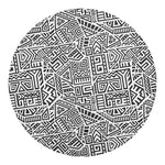 Grey And White Aztec Pattern Print Round Blanket