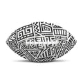 Grey And White Aztec Pattern Print Rugby Ball