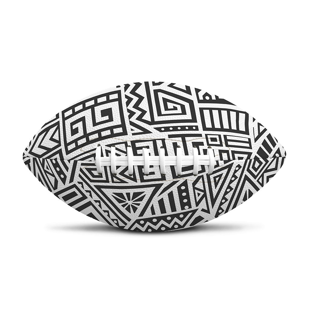 Grey And White Aztec Pattern Print Rugby Ball