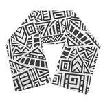Grey And White Aztec Pattern Print Scarf