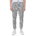 Grey And White Aztec Pattern Print Joggers
