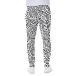 Grey And White Aztec Pattern Print Scuba Joggers