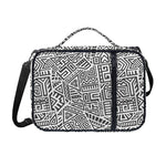 Grey And White Aztec Pattern Print Shoulder Strap Bible Bag