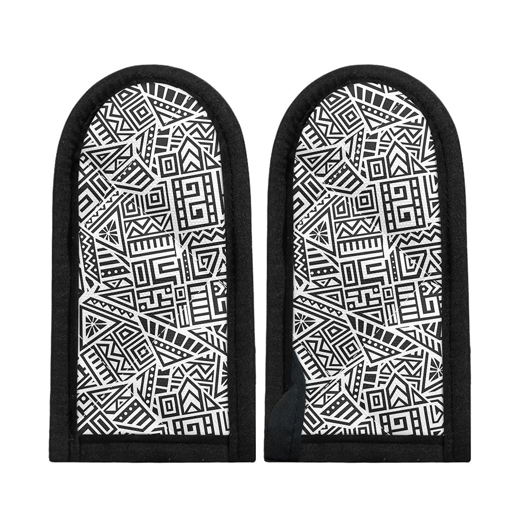 Grey And White Aztec Pattern Print Skillet Handle Cover