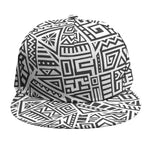 Grey And White Aztec Pattern Print Snapback Cap