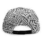 Grey And White Aztec Pattern Print Snapback Cap