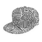 Grey And White Aztec Pattern Print Snapback Cap