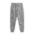 Grey And White Aztec Pattern Print Sweatpants