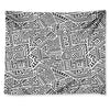 Grey And White Aztec Pattern Print Tapestry