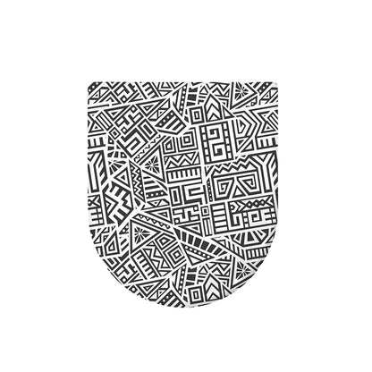 Grey And White Aztec Pattern Print Toilet Lid Cover