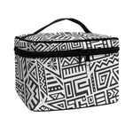 Grey And White Aztec Pattern Print Travel Makeup Bag