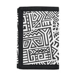Grey And White Aztec Pattern Print Trifold Wallet