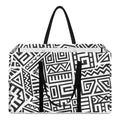 Grey And White Aztec Pattern Print Utility Tote Bag