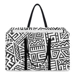 Grey And White Aztec Pattern Print Utility Tote Bag