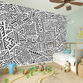 Grey And White Aztec Pattern Print Wall Sticker