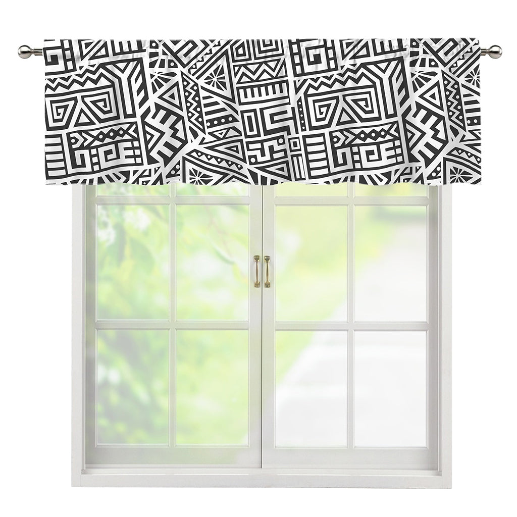 Grey And White Aztec Pattern Print Window Valance