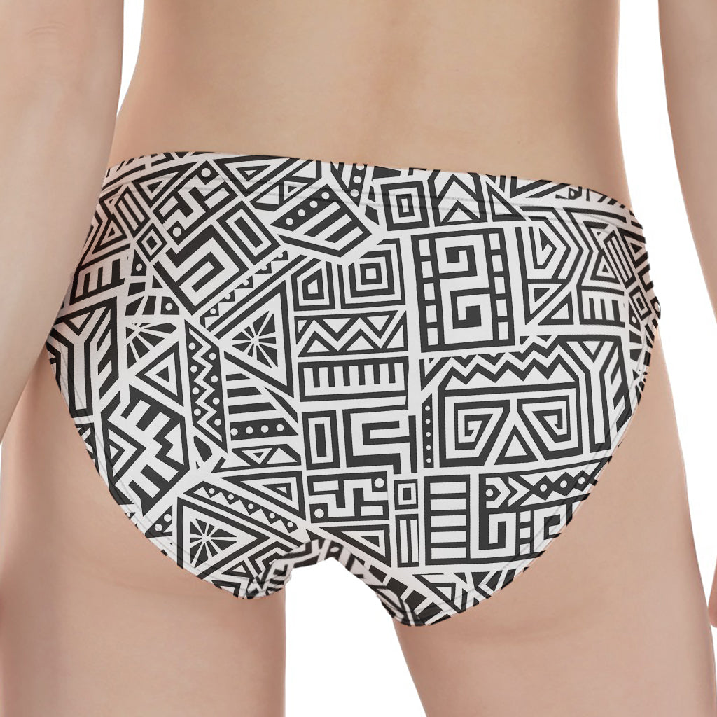 Grey And White Aztec Pattern Print Women's Panties