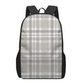 Grey And White Border Tartan Print 17 Inch Backpack