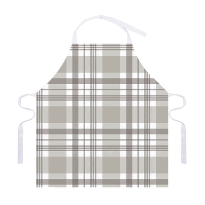 Grey And White Border Tartan Print Adjustable Apron