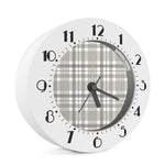 Grey And White Border Tartan Print Alarm Clock