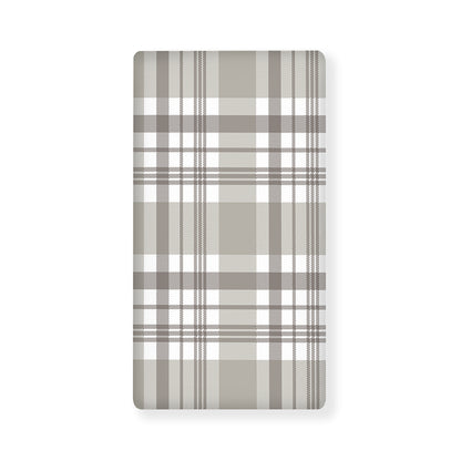 Grey And White Border Tartan Print Baby Crib Sheet