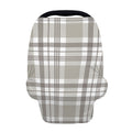 Grey And White Border Tartan Print Baby Seat Cover