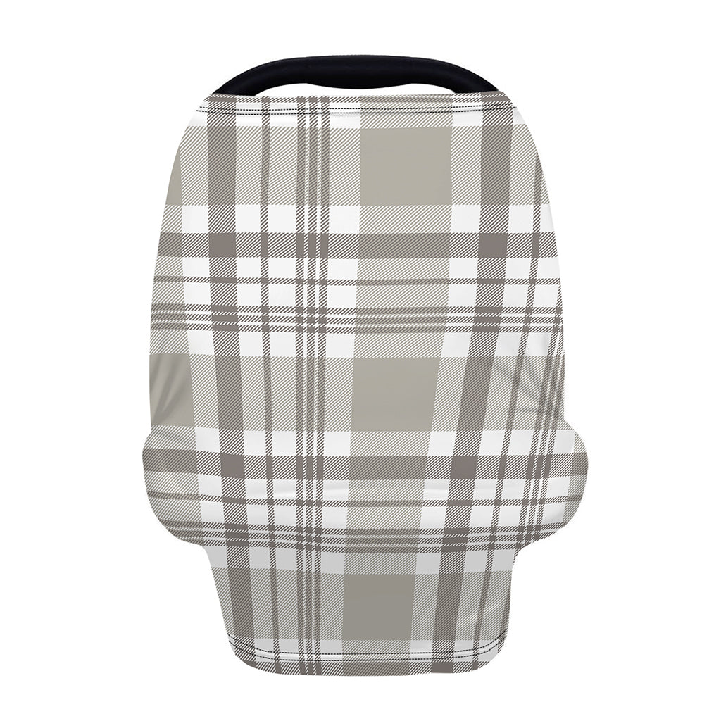 Grey And White Border Tartan Print Baby Seat Cover