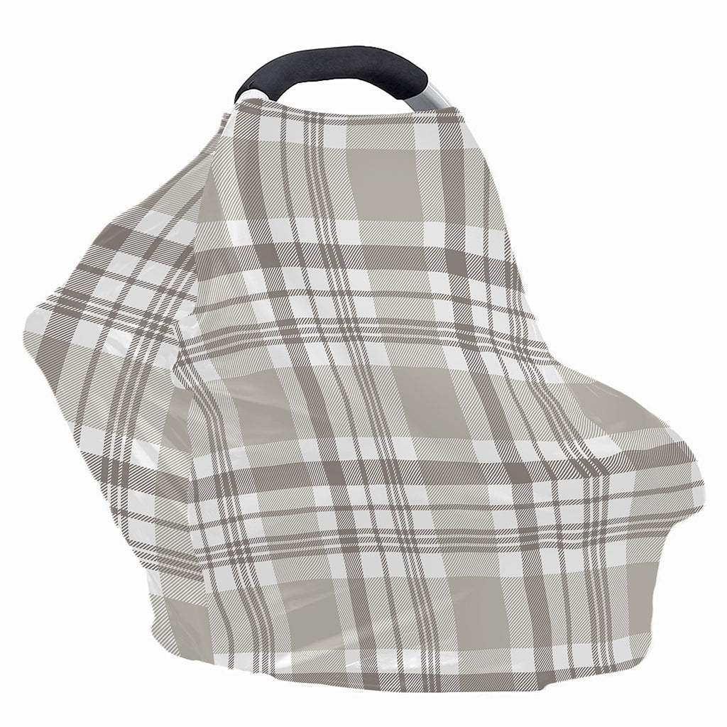 Grey And White Border Tartan Print Baby Seat Cover