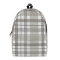 Grey And White Border Tartan Print School Backpack