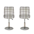 Grey And White Border Tartan Print Bar Stool Covers
