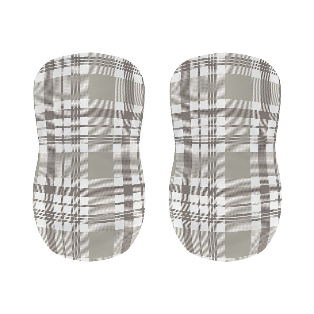 Grey And White Border Tartan Print Bar Stool Covers