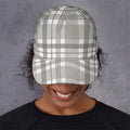 Grey And White Border Tartan Print Baseball Cap